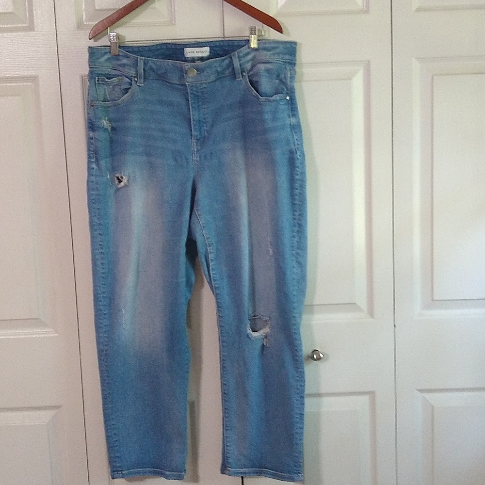 Lane Bryant light wash magic waistband cury fit High rise girlfriend straight 20 - Picture 1 of 11